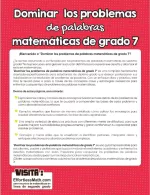 Mastering Grade 7 Math Word Problems (Spanish Edition)