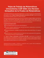 CLEP College Mathematics Worksheets 2024 (Spanish Edition)