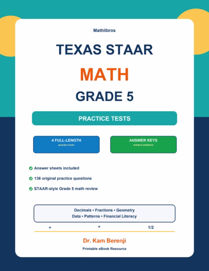 Texas STAAR Math Grade 5 Practice Tests eBook